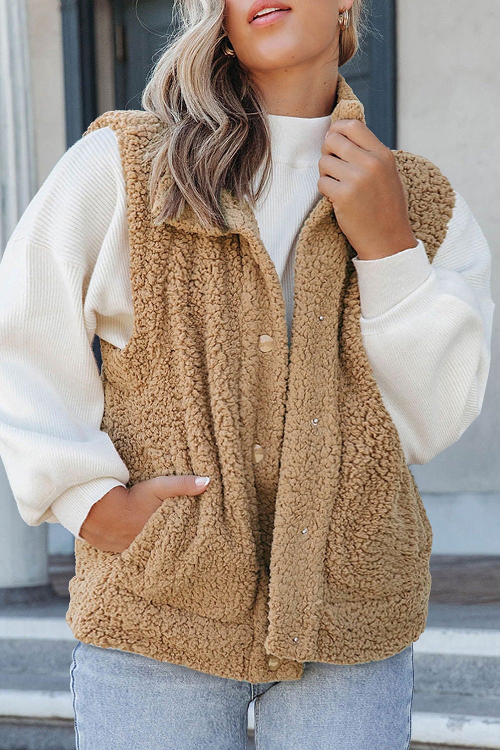 Sherpa vest plus size hot sale